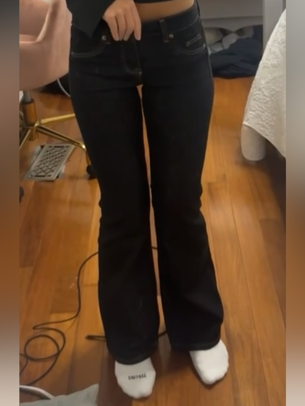 H&M Low Rise Dark Wash Flare Jeans